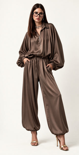Satin Shirt Pant Set