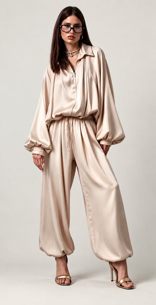 Satin Shirt Pant Set