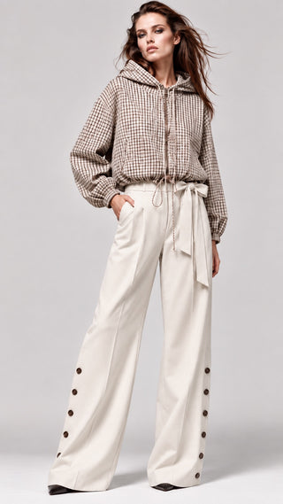 LACE-UP SIDE WIDE-LEG PANT