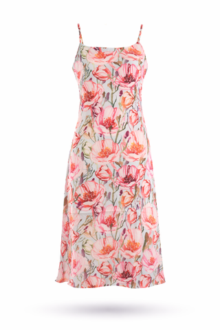 Multi Tropical Floral Bandeau Midi Dress