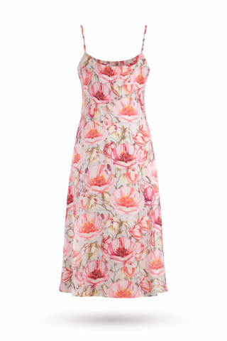 Multi Tropical Floral Bandeau Midi Dress