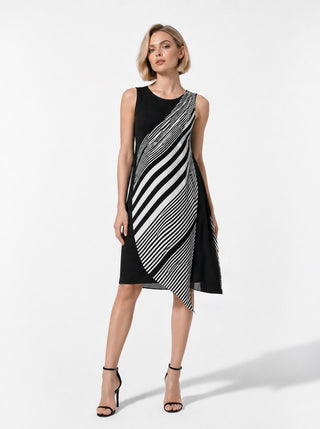 Black & White Geometric Print Mini Dress
