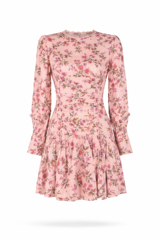 Multi Ditsy Floral Ruffle Hem Mini Dress