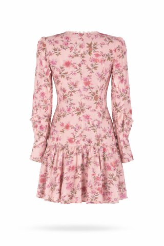 Multi Ditsy Floral Ruffle Hem Mini Dress