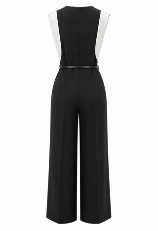 Black Belted Wide-Leg Jumpsuit