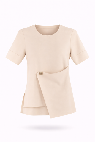 Off-White Asymmetric Twist-Front Top