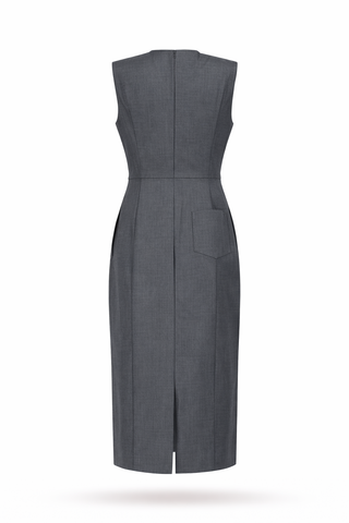 Grey Sleeveless Sheath Dress