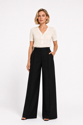 Blue Wide-Leg Culottes