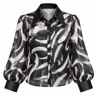 Abstract Swirl Print Shirt