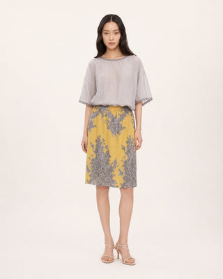 JACKET-AND-SKIRT CO-ORD SET IN MIXED FABRIC