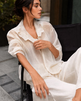 SHEER HOODED JACKET WITH LACE