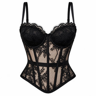 Sheer Lace Boned Corset Top