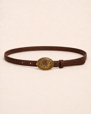 METAL BUCKLE BELT IN LEATHER