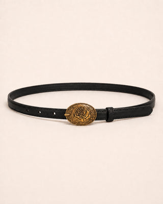 METAL BUCKLE BELT IN LEATHER