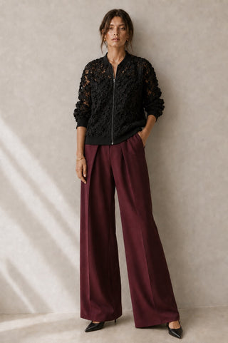 Floral Lace Bomber Jacket