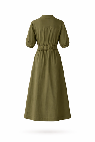 Green Wrap Midi Dress