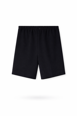 Black Lyocell Linen Bermuda Shorts
