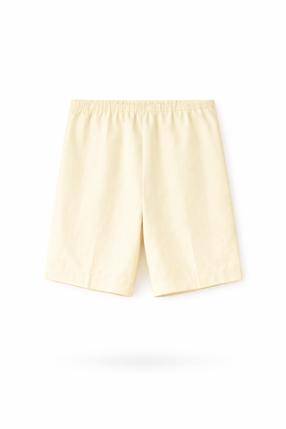 Butter Yellow Lyocell Linen Bermuda Shorts