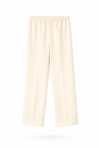 Butter Yellow Lyocell Linen Wide-Leg Trousers