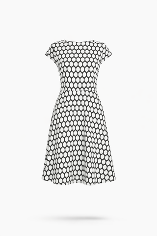 Polka Dot Fit-and-Flare Dress