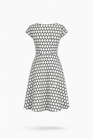 Polka Dot Fit-and-Flare Dress