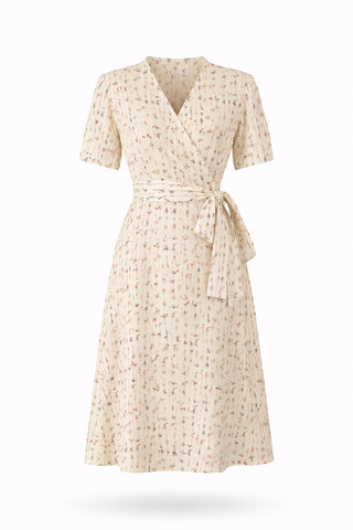 Ditsy Floral Wrap Midi Dress