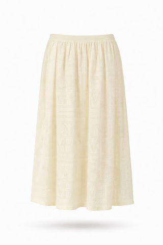 Off-White Pointelle Logo-Knit Midi Skirt