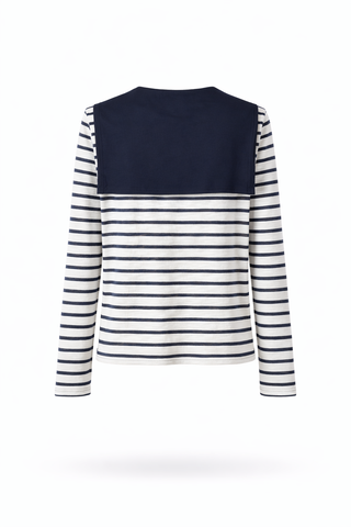 Blue & White Striped Tie-Neck Sailor Set