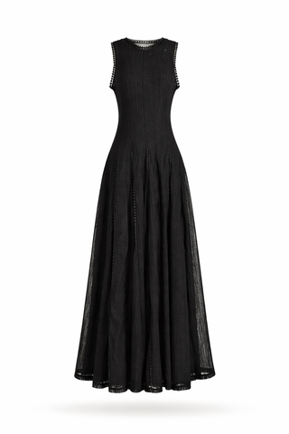 Black Beaded Lace Gown