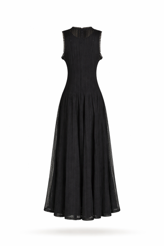 Black Beaded Lace Gown
