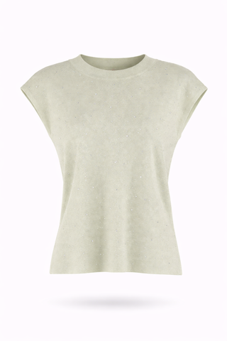 Green Knit V-Neck Top