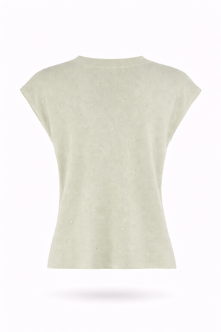 Green Knit V-Neck Top