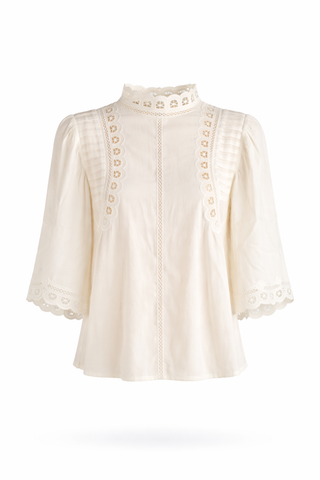 Ivory Lace Detail Blouse