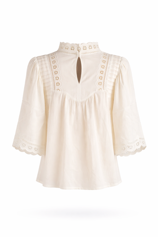 Ivory Lace Detail Blouse