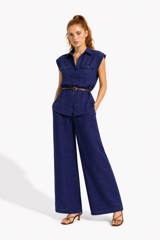 Navy Knit Polo Set