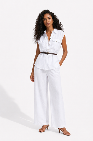 White Knit Polo Set
