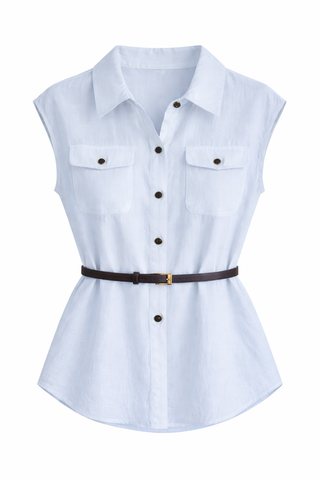 Blue Knit Polo Set