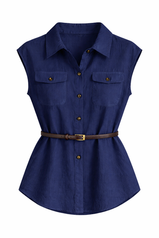 Navy Knit Polo Set