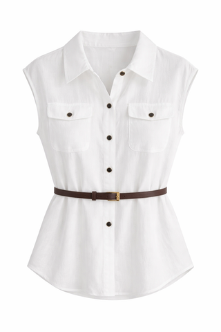 White Knit Polo Set