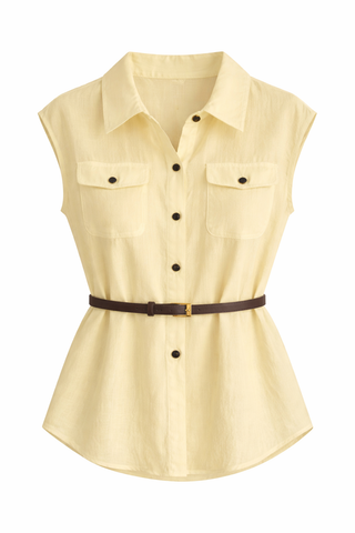 Yellow Knit Polo Set