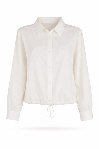 White Eyelet Lace Cotton Shirt
