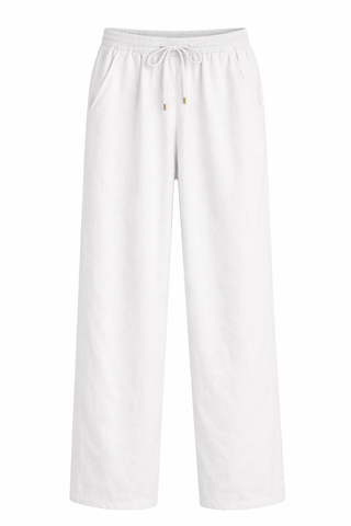 White Wide-Leg Trousers
