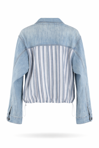 Striped Panel Denim Jacket