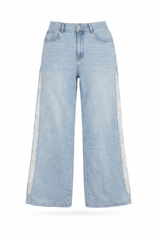 WIDE-LEG DENIM PANTS IN LYOCELL