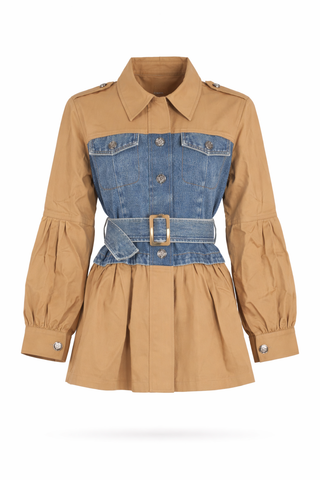 Khaki Linen Blend Jacket