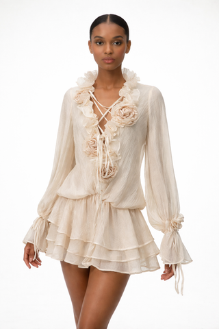 Rosette Cascade Blouse
