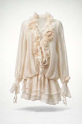 Rosette Cascade Blouse