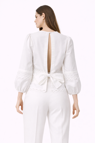 Lace Bohemian Open-Back Blouse