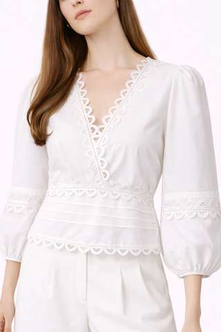 Lace Bohemian Open-Back Blouse
