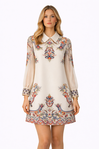 Baroque Paisley Mini Dress